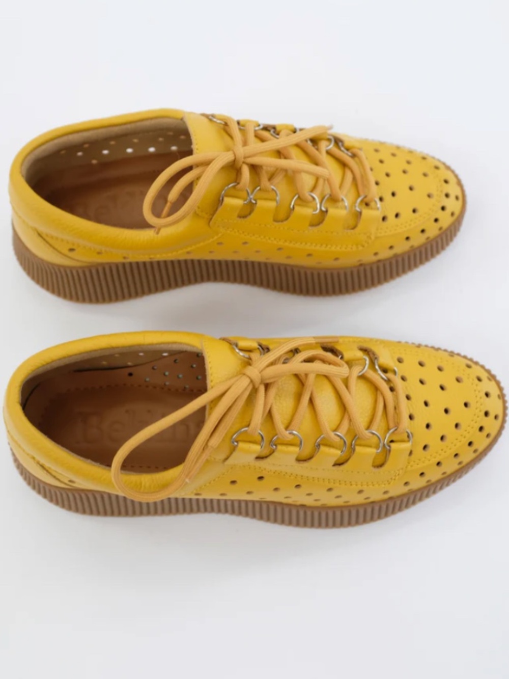 Beklina Pensionata Perforated Lace Up Yellow Submarine Sneaker